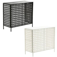 B.Bファニシング ラタン調 室外機カバー 幅845×奥行370×高さ760mm ホワイト ONGS0081RAWHT 1台（直送品）