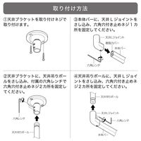 TOSO お洒落なランドリーバー〈ハングングバー・ホワイト〉W2780×H270 4975559921907 1セット（直送品）