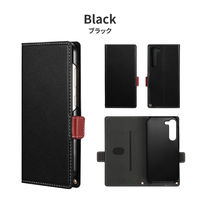 Galaxy S23 SC-51D/SCG19 薄型・軽量PUレザー手帳ケース 「Twoal W」 ブラック（直送品）