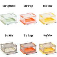 B.Bファニシング 折りたたみ収納BOX キャスター付き クリアイエロー ONBX0117PLCYE 1台（直送品）