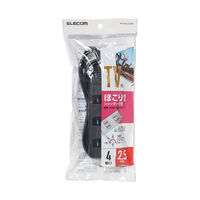 延長コード 電源タップ コンセント 2.5m 2ピン 4個口 ほこりシャッター 黒 AVT-ST02-2425BK エレコム 1個（直送品）