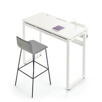 Ceha プレノデスクシステム ハイデスク 引出し付き オーク天板/ブラック脚 幅1000×奥行600×高さ1000mm 1台 (5梱包)