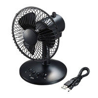 サンワサプライ USB首ふり扇風機 USB-TOY94BK 1個（直送品）
