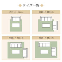 萩原 国産い草センターラグ 築彩（ちくさい） ブラウン 約261×352cm 1枚（直送品）