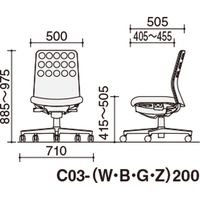 【組立設置込】コクヨ モネット クッション 肘無 ランバー無 背座ツートン ウレタンキャスター Wグレー×Lグレー×パーシアンレッド 1脚（直送品）