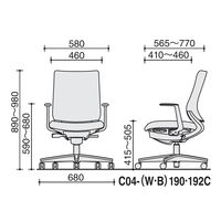 【組立設置込】コクヨ ミトラ2 布 スタンダードバック ランバー付 L字肘 黒脚 ポリウレタンキャスター ブラック １脚（直送品）