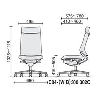 【組立設置込】コクヨ ミトラ2 布 アディショナルバック ランバー無 肘無 黒脚 ウレタンキャスター ホワイトグレー×ダークグレージュ １脚（直送品）
