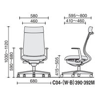 【組立設置込】コクヨ ミトラ2 メッシュ アディショナルバック ランバー付 L字肘 黒脚 ウレタンキャスター 黒×アッシュターコイズ １脚（直送品）