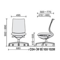【組立設置込】コクヨ ミトラ2 メッシュ スタンダードバック ランバー無 肘無 白脚 ナイロンキャスター 白灰×ソフトベージュ １脚（直送品）