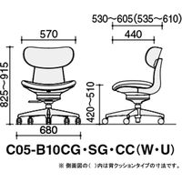 【組立設置込】コクヨ イングライフ 肘無 背合板 5本脚 座レザー ナイロンキャスター ミディアムアッシュ×ブラック 1脚（直送品）