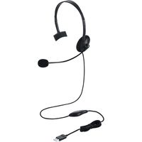 ヘッドセット 有線 USB接続 Type-C変換付き 片耳 左耳 オーバーヘッド ブラック HS-HP21UCBK エレコム 1個（直送品）