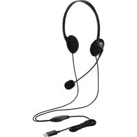 ヘッドセット 有線 USB接続 Type-C変換付き 両耳 オーバーヘッド ブラック HS-HP22UCBK エレコム 1個（直送品）