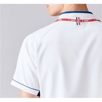 明石スクールユニフォームカンパニー ユニセックスVネックスクラブ ホワイト×ナイトブルー L UQM1536-45-L 1枚　スクラブ（直送品）