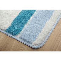 イケヒコ ふわっとストライプ バスマット 500×750mm ブルー 1300840040501 1枚（直送品）