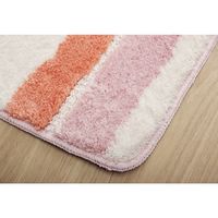 イケヒコ ふわっとストライプ バスマット 500×750mm ピンク 1300840220501 1枚（直送品）