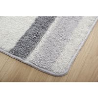 イケヒコ ふわっとストライプ バスマット 500×750mm グレー 1300840130501 1枚（直送品）