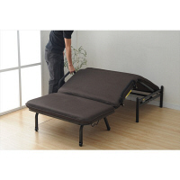 YAMAZEN　折りたたみソファーベッド　幅995×奥行2010×高さ435mm　ダークブラウン/ブラック　（直送品）