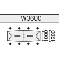 【組立設置込】コクヨ WT-400 抗菌 ボート形 コンセント 幅3600×奥行1200mm W40-BP3612CV-6AW51 1台（直送品）