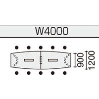 【組立設置込】コクヨ WT-400 抗菌 ボート形 コンセント 幅4000×奥行1200mm W40-BP4012PV-PMW51 1台（直送品）