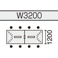 【組立設置込】コクヨ WT-400 抗菌 角形 コンセント 幅3200×奥行1200mm W40-KP3212CV-S1U11 1台（直送品）