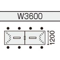 【組立設置込】コクヨ WT-400 抗菌 角形 コンセント 幅3600×奥行1200mm W40-KP3612CV-6AB81 1台（直送品）