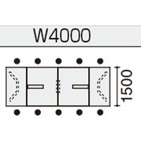 【組立設置込】コクヨ WT-400 抗菌 角形 コンセント 幅4000×奥行1500mm W40-KP4015CV-6AW51 1台（直送品）