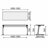 【組立設置込】コクヨ カーム 幕板無 棚無 幅1800×奥行600×高さ720mm KT-1401P81MV5NN 1台（直送品）