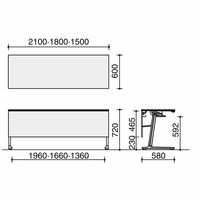 【組立設置込】コクヨ カーム 幕板付 棚付 配線付 幅2100×奥行600×高さ720mm KT-PWS1409DE6CMT1NN 1台（直送品）