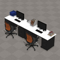 プラス フラットラインデスク 脇机 3段 幅400×奥行700×高さ700mm メープル/ダークエルグレー  1台