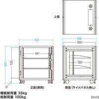 サンワサプライ 小型19インチマウントボックス(12U D600) CP-SVCBOX6BK 1台（直送品）