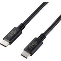 タイプCケーブル (USB-C to C) PD対応 240W USB2.0 1m 黒 U2C-CCPE10NBK エレコム 1本（直送品）