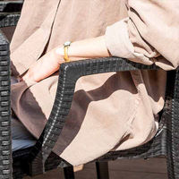 三栄コーポレーション 屋外設置、水洗い可能 ラタン調ガーデンチェア 肘付き2脚セット A1--PYXARMCHR2S_AS　１セット(２脚）（直送品）