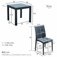 三栄コーポレーション 屋外設置、水洗い可能 ラタン調ガーデンテーブル・肘無しチェア 5点セット A1--PYX80TBL5S_AS 1セット（直送品）