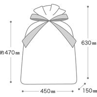 ヘッズ 2重不織布リボン付バッグ-L/グレー DFG-RBL 1セット(50枚:10枚×5パック)