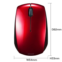 サンワサプライ　有線マウス　レッド　microUSB変換コネクタ搭載/ケーブル巻き取り式/ブルーLED方式/3ボタン　MA-BLMA10R　（直送品）