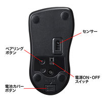 ワイヤレスマウス　無線　Bluetooth　3ボタン　超小型サイズ　ブルーLED　MA-BTBL27BK　サンワサプライ　1個