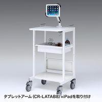 サンワサプライ 電子カルテカート（ホスピタルホワイト） 高さ938mm RAC-HP14SCW 1台（2梱包）（直送品）