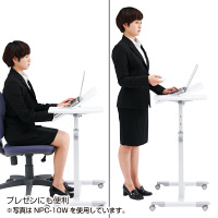 サンワサプライ　ノートパソコンデスク（黒）　幅700×奥行450×高さ700・760・820・880mm　NPC-10BK　（直送品）