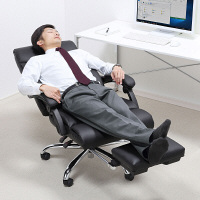 サンワサプライ　オットマン収納レザーチェア　SNC-L17BK　（直送品）