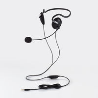 ヘッドセット 両耳 ネックバンド ヘッドホン 有線 φ3.5mm4極 HS-NB03STBK エレコム（直送品）