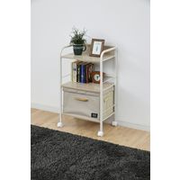 YAMAZEN キャスター付リビングラック3段 YZCR-3(NM/IV) 1台（直送品）