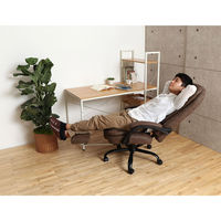 【軒先渡し】ヤマソロ ペザンテ リクライニングオフィスチェアー ブラウン 42-363 1脚（直送品）