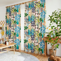 スミノエ デザインライフ セミオーダー カーテン フラワーポット 1900×2050mm ベージュ 1セット(2枚入)（直送品）