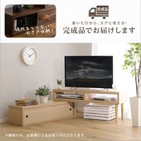ホームテイスト 伸縮式テレビ台 引き戸タイプ 幅1000×奥行293×高さ400mm オーク SD-120EX 1台（直送品）