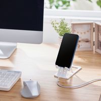タブレット スマホスタンド 卓上 折り畳み式 角度6段階 高さ10段階調整可 白 P-DSCHCMPWH 1個 エレコム