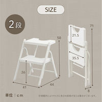 Netforce 折りたたみ 踏み台2段 ホワイト NF-FD-2-AW 1台（直送品）