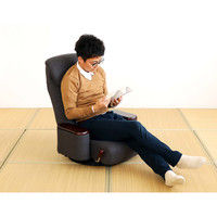 【軒先渡し】松風まつかぜ座椅子 無段階リクライニング 360度回転 ポケットコイル グレー 83-872 1脚（直送品）