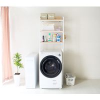 宮武製作所 ランドリーラック 幅900×奥行400×高さ1905mm ホワイト SH-X6590_WH 1台（直送品）