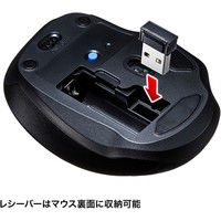 ワイヤレスマウス　無線　静音　5ボタン　中型サイズ　ブルーLED　MA-WBTBL135R　サンワサプライ　1個（直送品）