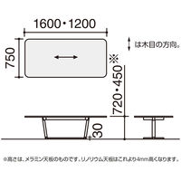 【組立設置込】コクヨ リージョン ローテーブル T字脚 角形 黒脚 メラミン天板 幅1200×奥行750×高さ450mm エイジドナチュラル 1台（直送品）